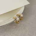 Minimalist Faux Pearl Geometric Round Ear Cuff Clip-on Earrings For Women No Piercing view 4