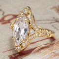 Palace Style French Luxury Marquise Sparkle Ring For Women Elegant Statement Jewelry view 3