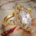 Palace Style French Luxury Marquise Sparkle Ring For Women Elegant Statement Jewelry view 2