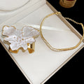 Alloy Enamel Flower Choker And Bracelet Jewelry Set For Women Vintage Statement Luxury Style view 2