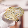 Princess Style Metal Zircon Inlaid Ring For Women Sparkling Elegant Fashion Jewelry view 2