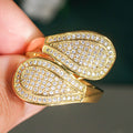 Princess Style Metal Zircon Inlaid Ring For Women Sparkling Elegant Fashion Jewelry view 3