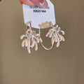 Copper Silver Needle Floral Zircon Firework Hoop Earrings With Enamel Oil Sweet OL Style view 3