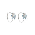 Copper Silver Needle Floral Zircon Firework Hoop Earrings With Enamel Oil Sweet OL Style view 5