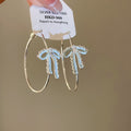 Copper Bow Hoop Earrings With Zircon Accents And Enamel Detail Playful Light Luxury Style view 4