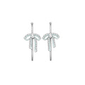 Copper Bow Hoop Earrings With Zircon Accents And Enamel Detail Playful Light Luxury Style view 5