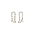18K Gold Plated Copper Zircon Waterdrop Tassel Geometric Clip-on Earrings For Women view 5