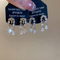 18K Gold Plated Copper Zircon Waterdrop Tassel Geometric Clip-on Earrings For Women view 3