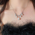 Light Luxury Geometric Square Zircon Faux Pearl Tassel Choker Necklace For Casual Commute view 3