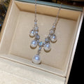 Light Luxury Geometric Square Zircon Faux Pearl Tassel Choker Necklace For Casual Commute view 2