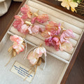 Fabric Flower Tassel Drop Earrings With Silver Needle, Island Vacation Floral Stud Style view 4