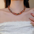 Maillard Style Geometric Round Artificial Crystal Beaded Magnetic Clasp Choker Necklace For Women view 3
