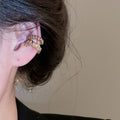 Minimalist Zircon Round Faux Pearl Geometric Clip-on Earrings For Women Light Luxury Ear Cuffs view 4