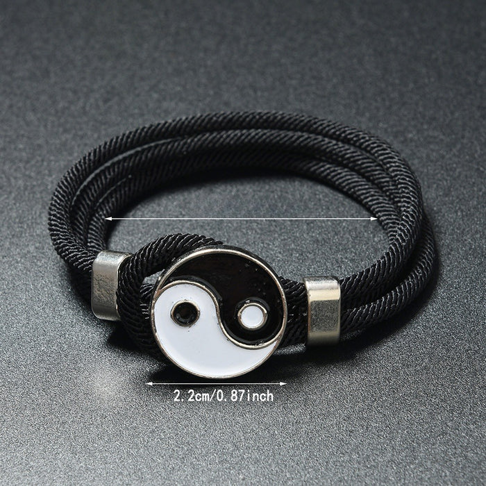 Simple Tai Chi Yin Yang Bracelet Unisex Woven Couple Bagua Rope Bracelet Fashion Jewelry