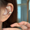Copper Mother Of Pearl Star Clip-on Earrings For Women Minimalist Elegant Ear Cuff Jewelry view 3