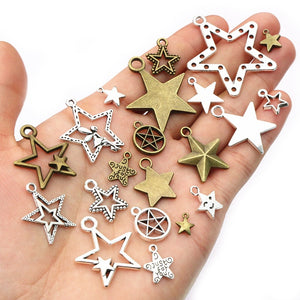 Alloy Five Point Star Small Pendant DIY Jewelry Charm For Necklaces Bracelets Accessories