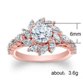 Rose Gold Tone Floral Cluster Ring In A Polished Decorative Design view 5