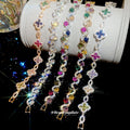 18K Gold Plated Copper Zircon Flower Clasp Bracelet, Light Luxury Geometric Round Elegant Bangle view 1