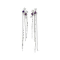 Copper Zircon Star Tassel Clip On Earrings For Women Korean Minimalist No Piercing Ear Cuff view 5