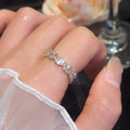 14K Gold Plated Square Zircon Open Ring For Women view 3