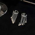 Copper Waterdrop Tassel Butterfly Clip-on Earrings For Women, Elegant Minimalist No-Piercing Ear Cuffs view 4