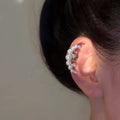 18K Gold Plated Crescent Faux Pearl Clip-on Earrings Geometric Moon Minimalist Ear Cuff Jewelry view 4
