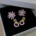 Korean Style Copper Enamel Zircon Firework Stud Earrings, Light Luxury Geometric Round Jewelry view 4