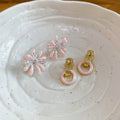 Korean Style Copper Enamel Zircon Firework Stud Earrings, Light Luxury Geometric Round Jewelry view 2