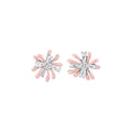 Korean Style Copper Enamel Zircon Firework Stud Earrings, Light Luxury Geometric Round Jewelry view 5