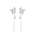 Gradient Crystal Butterfly Drop Stud Earrings With Silver Posts Light Luxury Elegant Women Earrings view 5