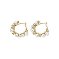 French Style Zircon Flower Faux Pearl Necklace Bracelet Earrings Jewelry Set view 5