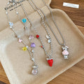 Stainless Steel Enamel Strawberry Faux Pearl Necklace Sweet Pastoral Beach Vacation Choker view 4
