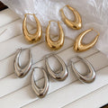 Statement Minimalist Iron U Shaped Oval Geometric Ear Cuff Earrings For Women view 2