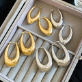 Statement Minimalist Iron U Shaped Oval Geometric Ear Cuff Earrings For Women view 4