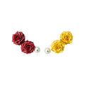 Sweet Floral Faux Pearl Stud Earrings Jewelry Set Light Luxury Dopamine Style Ear Accessories view 5
