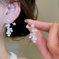Copper Candy Color Round Pearl Zircon Enamel Stud Earrings Minimalist Fresh Light Luxury view 3