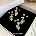 Copper Candy Color Round Pearl Zircon Enamel Stud Earrings Minimalist Fresh Light Luxury view 4