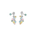 Copper Candy Color Round Pearl Zircon Enamel Stud Earrings Minimalist Fresh Light Luxury view 5