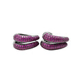 Vintage Copper Zircon Double Layer U Shaped Waterdrop Ear Cuff Earrings For Women view 5