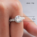 Silver Tone Round Crystal Halo Filigree Band Ring Jewelry view 5