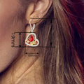 Red Bird Heart Zircon Drop Earrings, Fashion Design Dangle Jewelry For Women view 4
