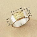 Minimalist Textured Wavy Two Tone Ring, Cool Style Direct Fashion Accessory view 4