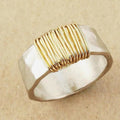 Minimalist Textured Wavy Two Tone Ring, Cool Style Direct Fashion Accessory view 2