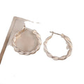 Copper Twisted Braided Round Hoop Earrings Minimalist Geometric Fu Charm Trendy Jewelry view 5