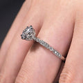 Silver Tone Round Clear Crystal Pavé Shoulder Ring view 3
