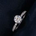 Silver Tone Round Clear Crystal Pavé Shoulder Ring view 2