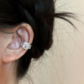 Sparkling Square Zircon Copper Clip-on Earrings Painless Geometric Ear Cuff For Women view 3