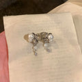 Light Luxury Star Rhinestone Faux Pearl Clip-on Earrings for Banquet Party Ear Cuff Style view 4