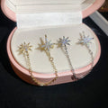 18K Gold Plated Copper Zircon Starburst Clip-on Earrings Y2K Sweet Cool No Piercing Ear Cuffs view 4