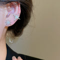 18K Gold Plated Copper Zircon Starburst Clip-on Earrings Y2K Sweet Cool No Piercing Ear Cuffs view 3